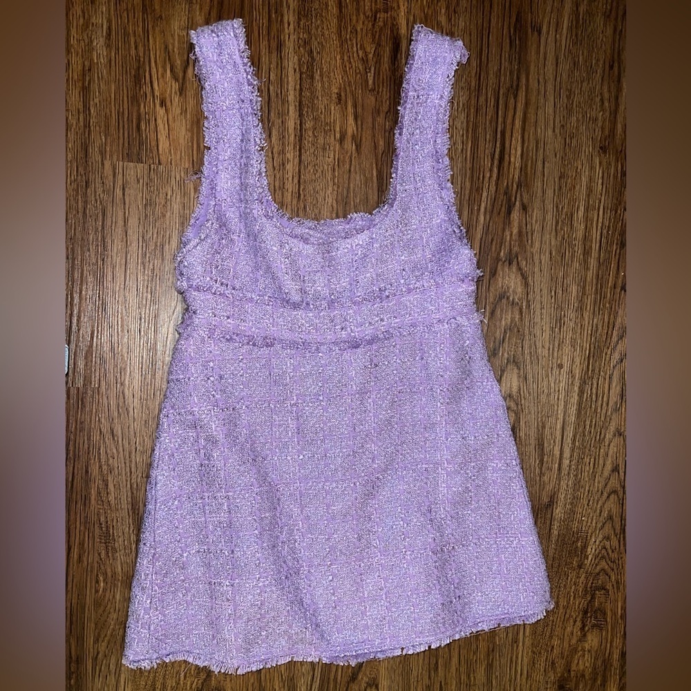 Zara Lilac Tweed vest Dress - Picture 4 of 10